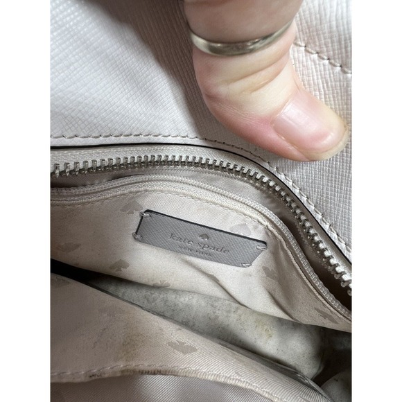 Kate Spade Staci Colorblock Medium Satchel Nimbus Tote Purse Gray Grey - Picture 11 of 12